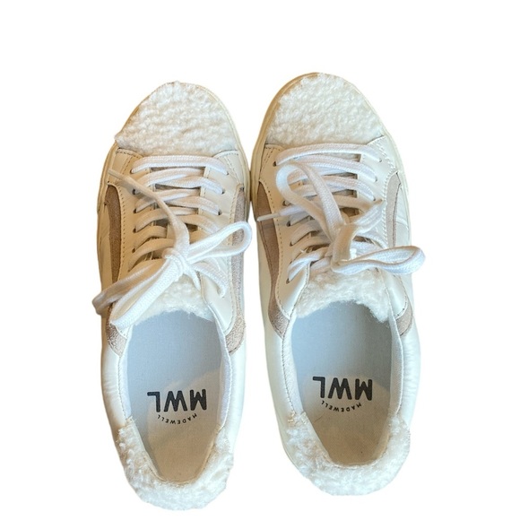 Madewell Sidewalk Low-Top Sneakers in Leather: Sherpa Edition size W5 M3.5 - Picture 7 of 9